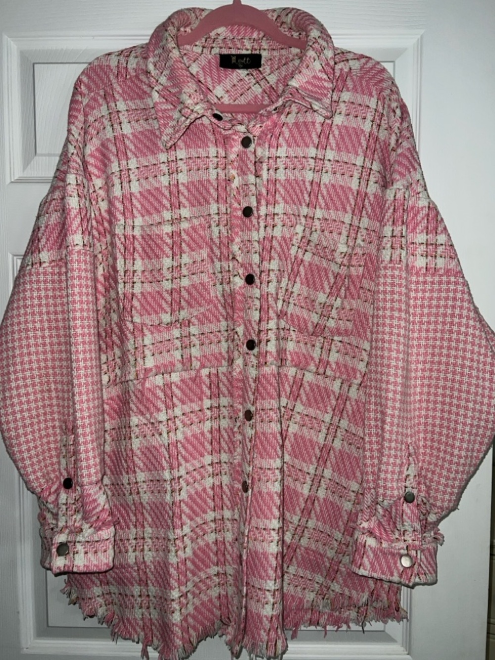 Meritt Pink Tweed Shacket - Picture 2 of 5